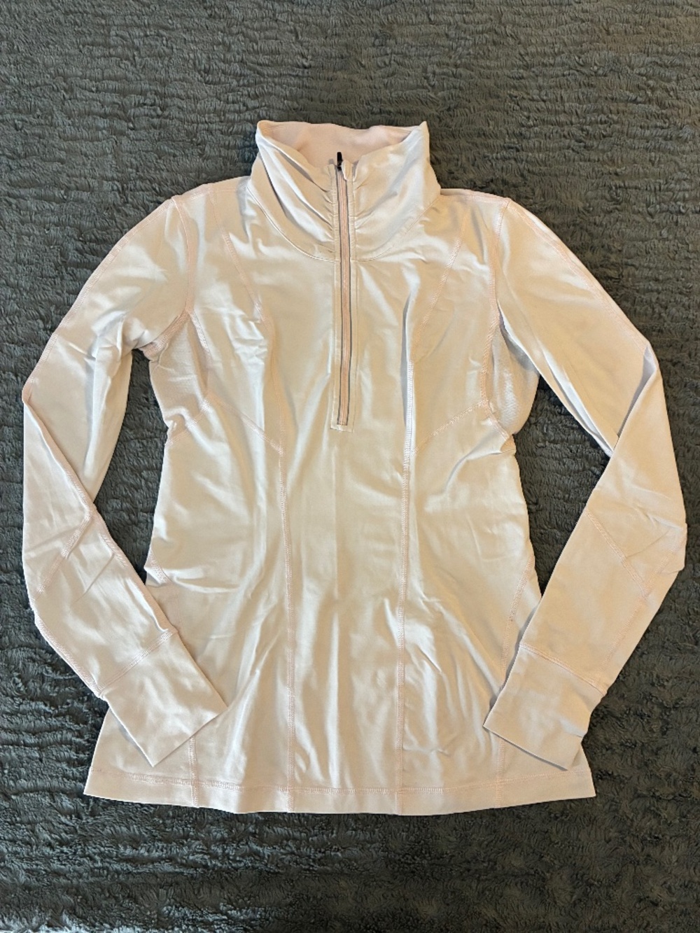 Lululemon Light Pink Women's White Quarter-Zip Active Jacket
